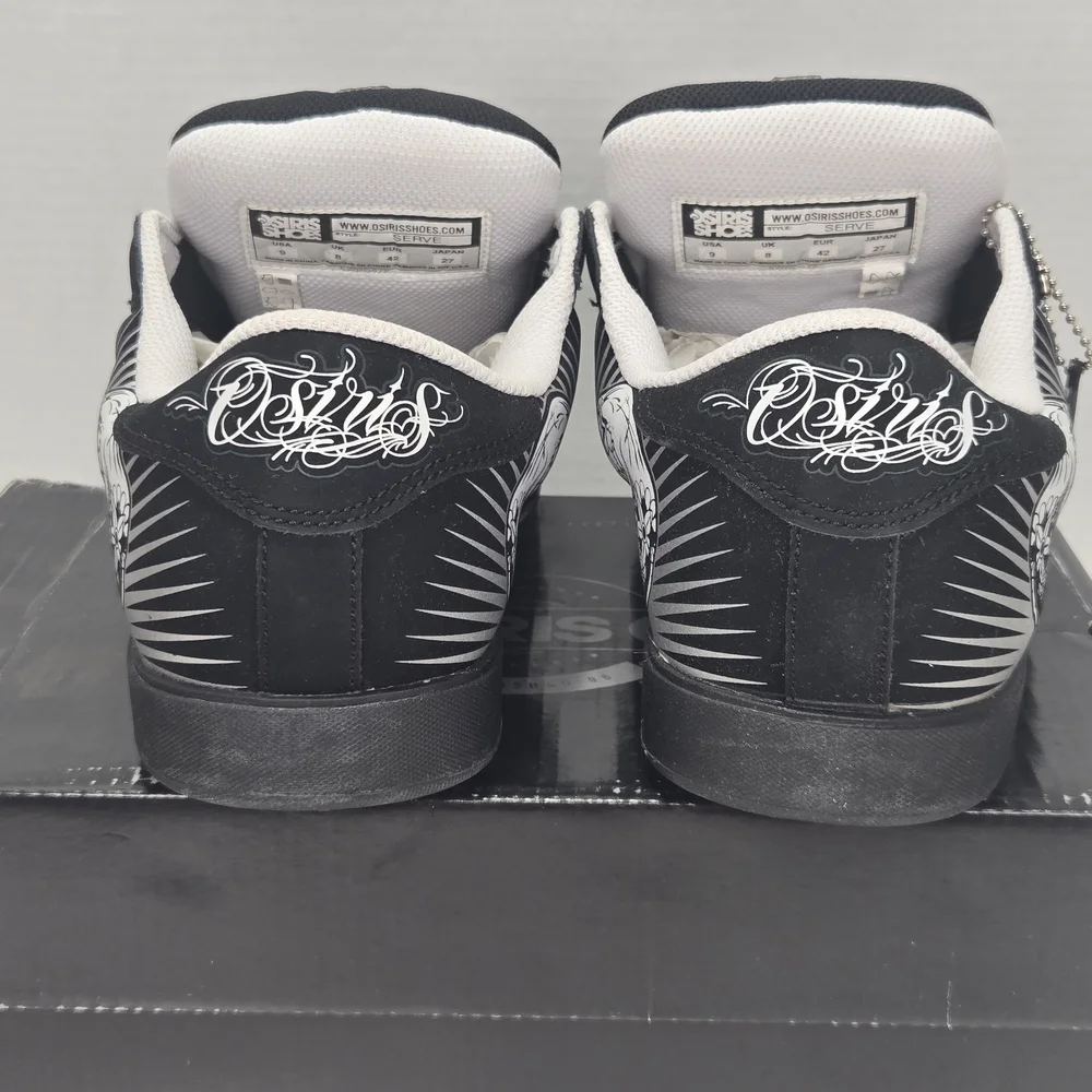 Osiris Serve x Maxx242 Prayers Black and White Graphic Sneakers Men's Size 8.5